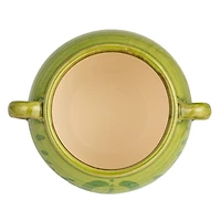 Hello Honey® 10.75" Green Hand-Painted Terra Cotta Urn with Reactive Glaze