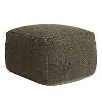 Hello Honey® 26" Olive Green Handwoven Jute & Cotton Pouf Ottoman