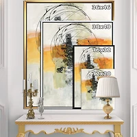 Designart - Abstract Composition of Glamorous Yellow and Black