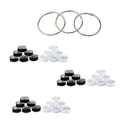 SINGER® Class 66 Sewing Bobbin & Storage Rings Set, Black & White