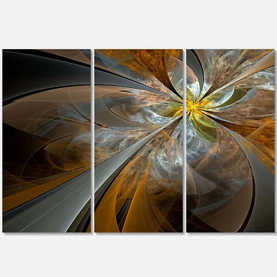 Designart - Symmetrical Yellow Fractal Flower