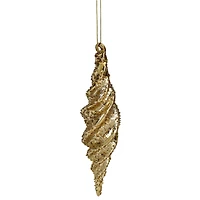 8.5" Shiny Gold Textured Finial Christmas Ornament