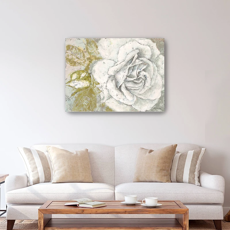 White Rose Blossom Canvas Giclee