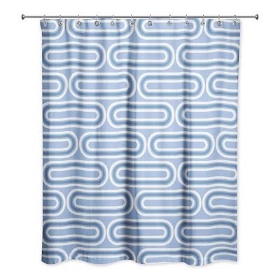 Groovy Blue Lines Shower Curtain