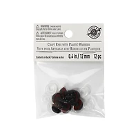 12 Pack: 12mm Craft Eyes with Plastic Washers by Loops & Threads™