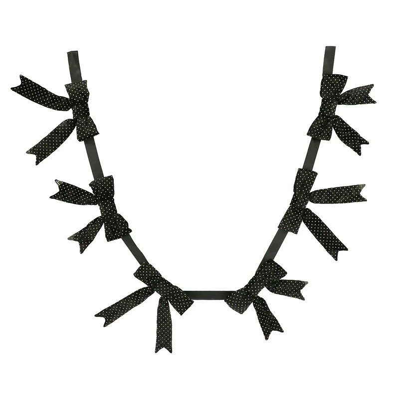 6ft. Black & White Dot Bow Garland by Ashland®