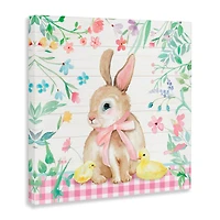 Stupell Industries Easter Bunny & Chicks Canvas Wall Art
