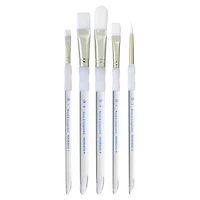 9 Pack: Royal & Langnickel® Soft-Grip™ White Taklon Brush Set