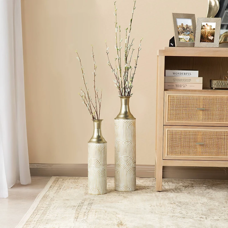 Glitzhome® Metal Modern Floor Vase Set