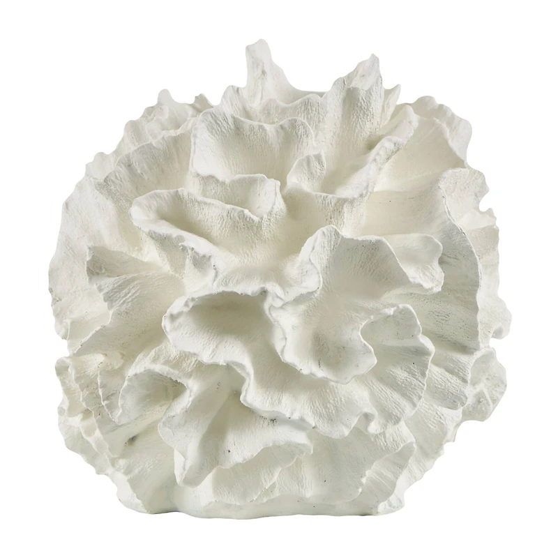 9" Cream Resin Coral Textured Sculpture