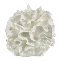 9" Cream Resin Coral Textured Sculpture