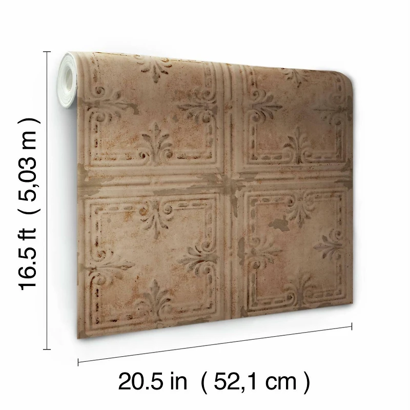 RoomMates Copper Tin Tile Peel & Stick Wallpaper