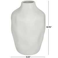 CosmoLiving by Cosmopolitan White Ceramic Faceted Vase 9" x 9" x 14"