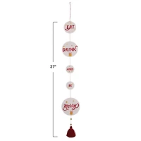 Hello Honey® 3ft. Eat Drink & Be Merry Handmade Recycled Paper Banner with Beaded Tassel