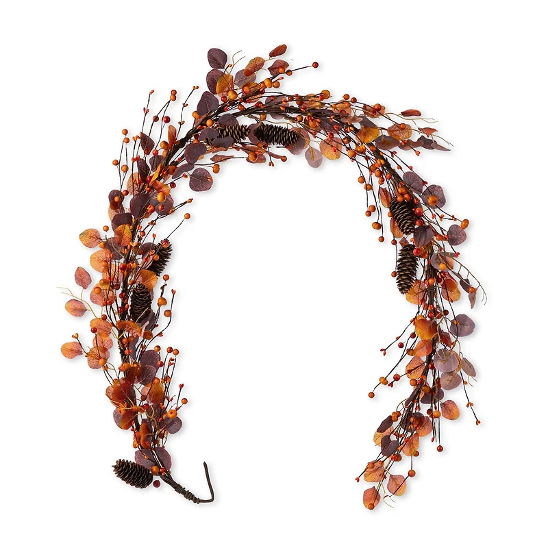 Glitzhome® 6ft Fall Eucalyptus Berry Garland