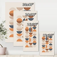 Designart - Abstract Sun and Moon S In Blue and Orange
