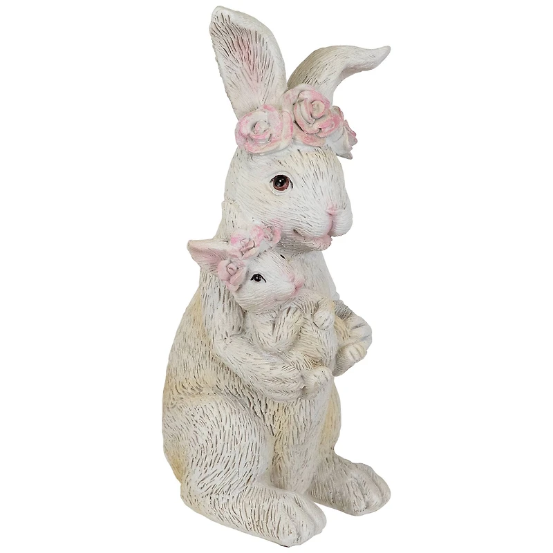 9.25" Mother & Baby Bunny Outdoor Garden Easter Statue