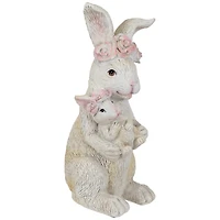 9.25" Mother & Baby Bunny Outdoor Garden Easter Statue