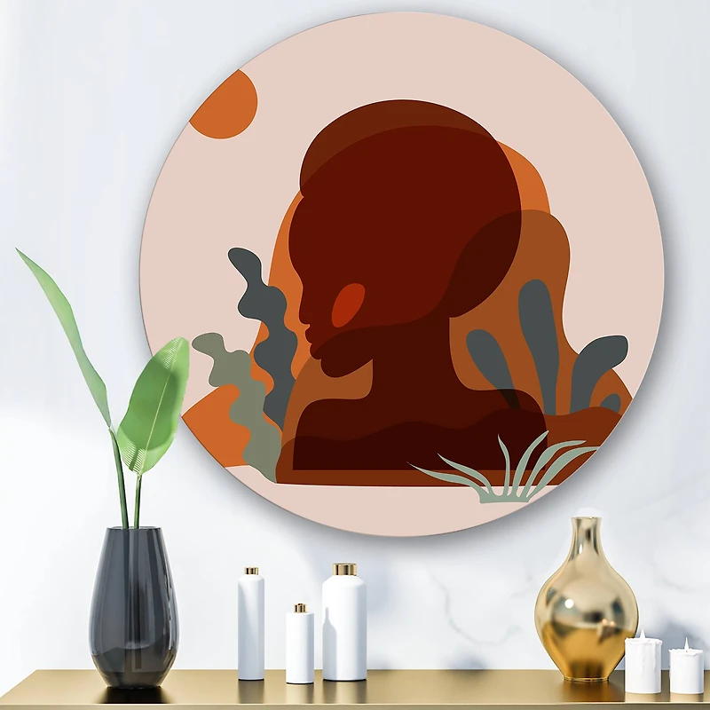 Designart - Minimal Silhouette Of Afro American Woman