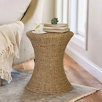 Household Essentials 21" Woven Seagrass Hourglass End Table