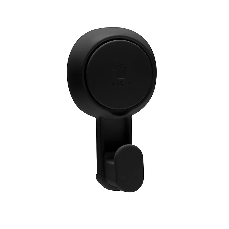 Bath Bliss 4 Pack Matte Black Gel-Suction Power Hooks