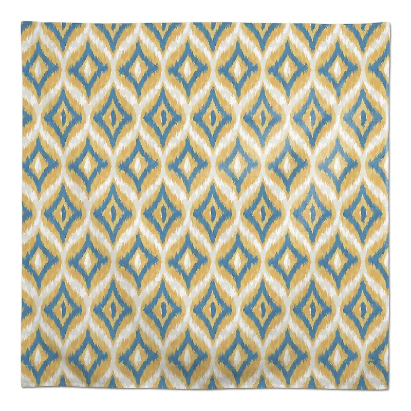 Blue and Yellow Ikat 58" x 58" Tablecloth