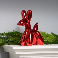 11" Electroplated Red Balloon Dog Figurine
