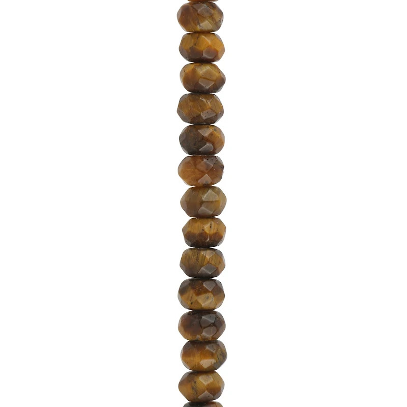 Yellow Tiger's Eye Faceted Rondelle Beads, 6mm by Bead Landing™