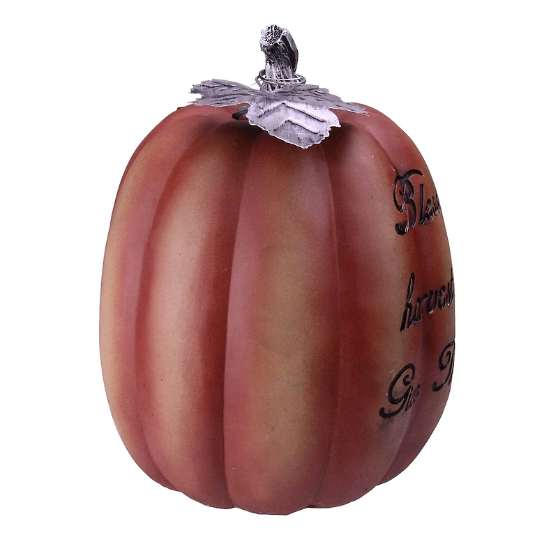 10" Bless the Harvest Pumpkin Tabletop Décor