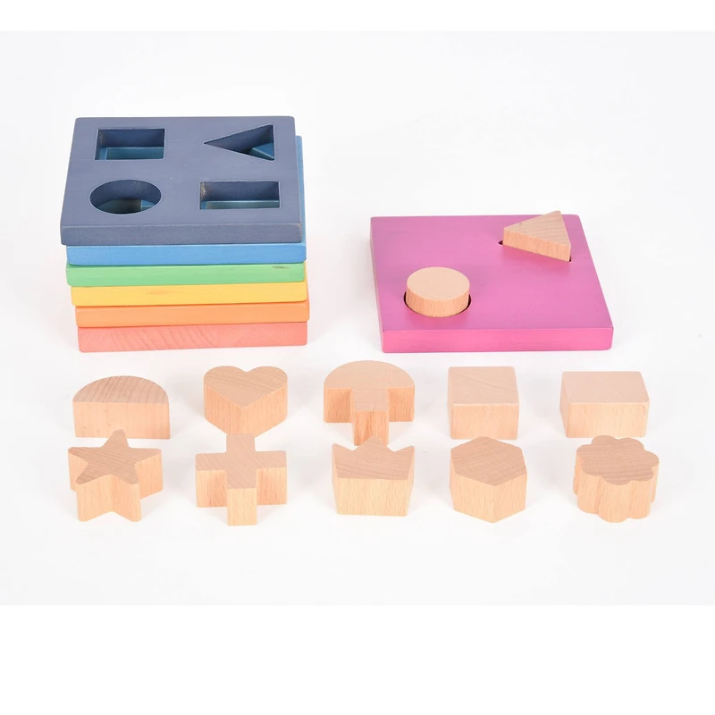 TickiT® Rainbow Wooden Shape Stacker Play Set