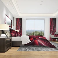 Designart 'Red Implosion' Modern & Contemporary Bedding Set
