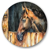 Designart - The Head of A Horse In Stable