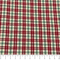 Feldman Green & Red Small Homespun Plaid Cotton Fabric