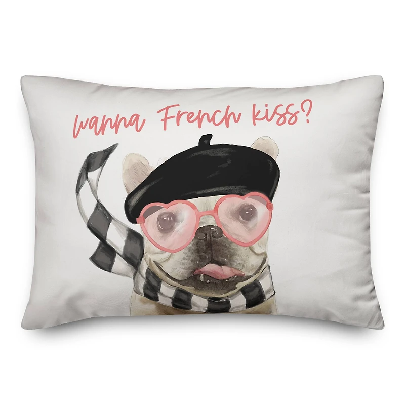 Wanna French Kiss Rectangle Throw Pillow