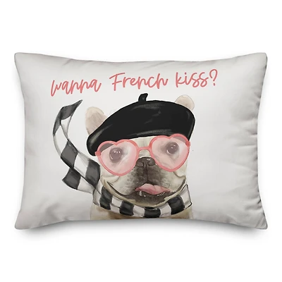 Wanna French Kiss Rectangle Throw Pillow