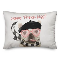 Wanna French Kiss Rectangle Throw Pillow