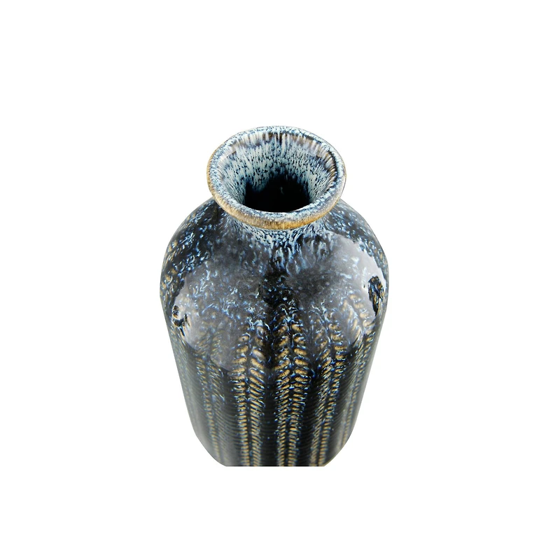 Hello Honey® Embossed Stoneware Vase with Reactive Glaze Finish Set