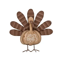 Glitzhome® 12" Wood & Metal Turkey Tabletop Accent