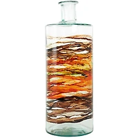 16" Orange & Brown Swirl Spanish Bottle Vase