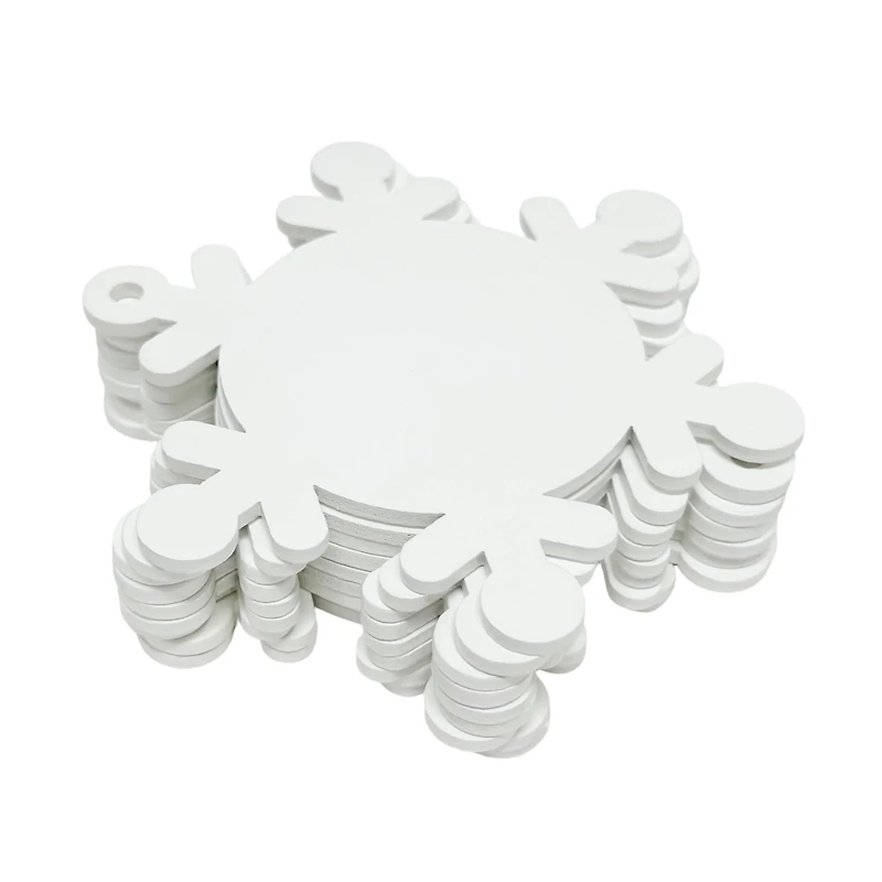 3.5" DIY Whitewashed Plywood Snowflake Ornaments, 12ct. by Make Market®