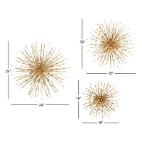 Gold Abstract Round Metal Accent Set, 3ct.