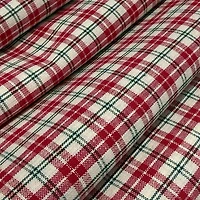 Feldman Green & Red Small Homespun Plaid Cotton Fabric