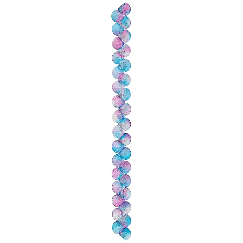 Pink & Blue Glass Shell Beads by Bead Landing™, 10mm