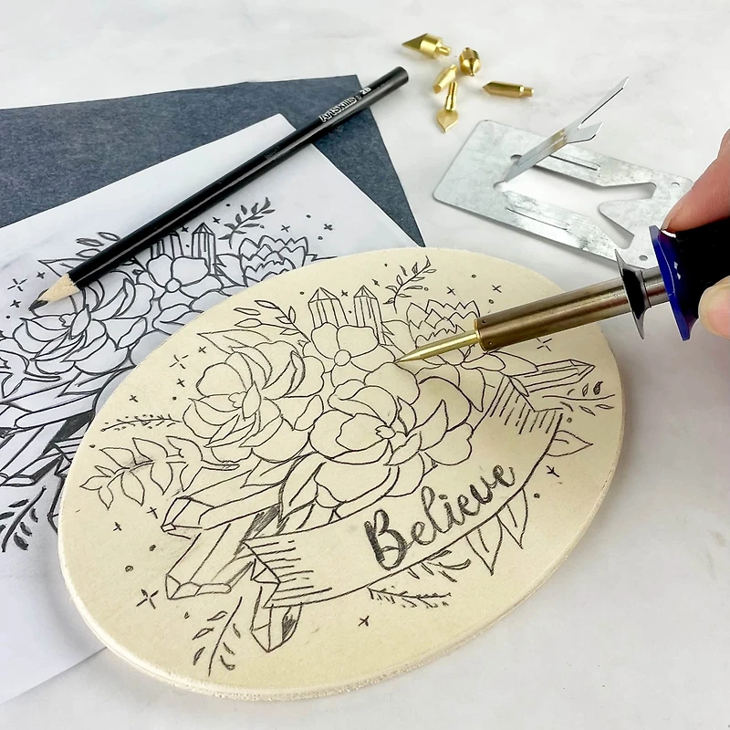 ArtSkills® 55 Piece Beginners Wood Burning Kit with Wood Rounds