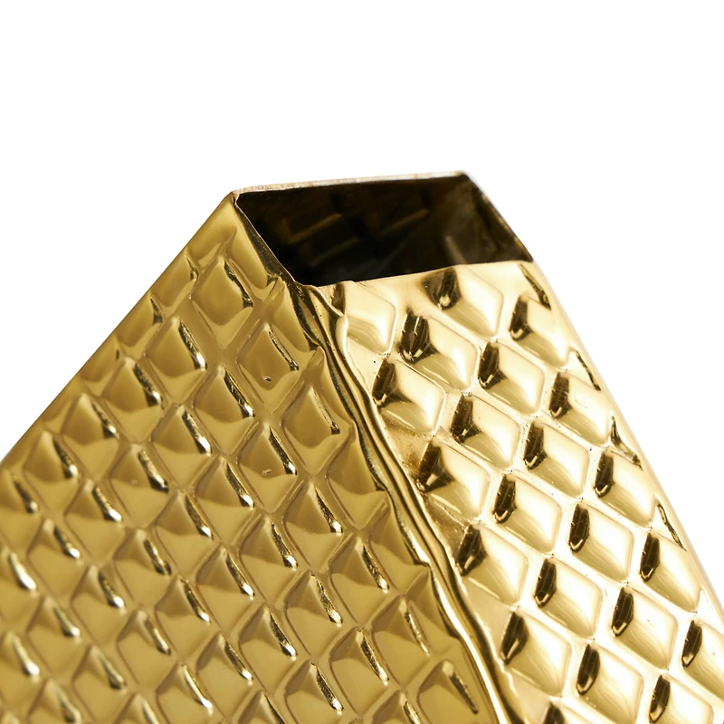 9" Gold Aluminum Heart Slanted Sculpture