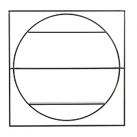 Black Metal Contemporary Wall Shelf, 32" x 32" x 5"