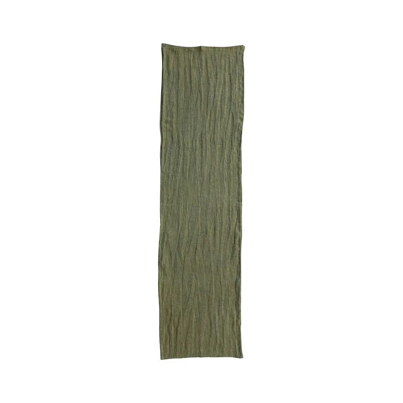 Hello Honey® 108" Green Stonewashed Linen Table Runner