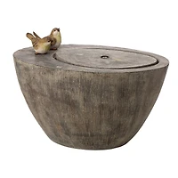 Glitzhome® 25" Polyresin Spring Birds Outdoor Fountain with LED Light