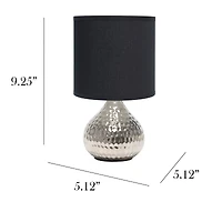 Simple Designs Hammered Silver Table Lamp