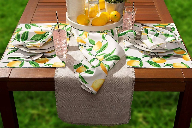 DII® Lemon Bliss Print Outdoor Table Runner 14x108 inches